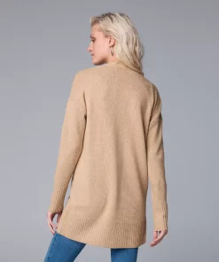 Women's Simply Vera Vera Wang Braided Long Cardigan Sweater -Simply Vera Vera Wang Shop 5798421 ALT