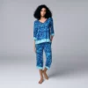 Women's Simply Vera Vera Wang 3/4 Sleeve Pajama Top and Capri Pajama Pants Sleep Set 1 Women's Simply Vera Vera Wang 3/4 Sleeve Pajama Top and Capri Pajama Pants Sleep Set -Simply Vera Vera Wang Shop 5804564 Navy Texture