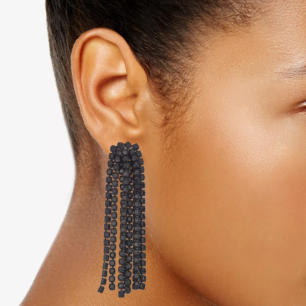 Simply Vera Vera Wang Black Waterfall Chandelier Earrings 4 Simply Vera Vera Wang Black Waterfall Chandelier Earrings - Image 2