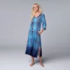 Women's Simply Vera Vera Wang Maxi Caftan -Simply Vera Vera Wang Shop 5809674 Navy Ombre Plaid
