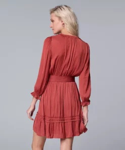 Women's Simply Vera Vera Wang Ruffle Shirt Dress 12 Women's Simply Vera Vera Wang Ruffle Shirt Dress -Simply Vera Vera Wang Shop 5836918 ALT