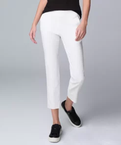 Women's Simply Vera Vera Wang Pull-On Ankle Pants -Simply Vera Vera Wang Shop 5840315 Modern White