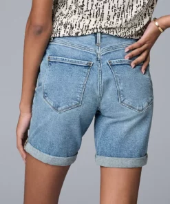Women's Simply Vera Vera Wang High-Waist Jean Shorts -Simply Vera Vera Wang Shop 5852952 ALT