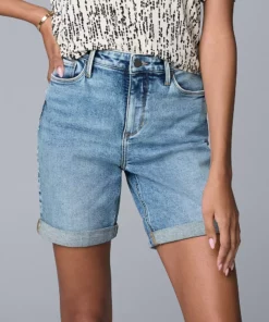 Women's Simply Vera Vera Wang High-Waist Jean Shorts -Simply Vera Vera Wang Shop 5852952 Charli