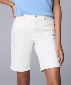 Women's Simply Vera Vera Wang High-Waist Jean Shorts -Simply Vera Vera Wang Shop 5852952 White Knight