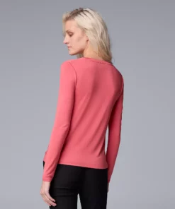 Women's Simply Vera Vera Wang Twist-Front Top -Simply Vera Vera Wang Shop 5853079 ALT