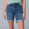 Women's Simply Vera Vera Wang High-Waist Cuffed Jean Shorts -Simply Vera Vera Wang Shop 5857105