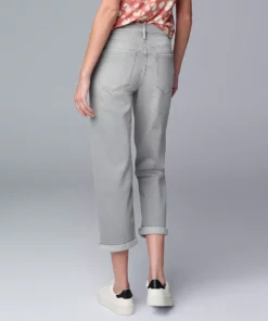 Women's Simply Vera Vera Wang Relaxed Boyfriend Crop Pants -Simply Vera Vera Wang Shop 5880278 ALT