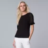 Women's Simply Vera Vera Wang Mixed-Media Top 1 Women's Simply Vera Vera Wang Mixed-Media Top -Simply Vera Vera Wang Shop 5883436 Vera Black