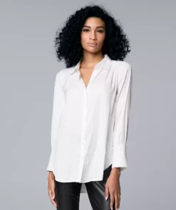 Women's Simply Vera Vera Wang Tunic Blouse -Simply Vera Vera Wang Shop 5890081 Modern White