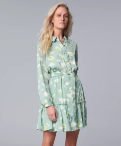 Women's Simply Vera Vera Wang Tiered Satin Shirtdress