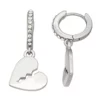 Simply Vera Vera Wang Silver-Tone Drop Heart Hoop Earrings