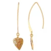 Simply Vera Vera Wang Gold Tone Pave Heart Threader Earrings