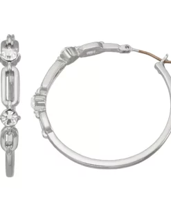 Simply Vera Vera Wang Silver Tone Link Hoop Earrings