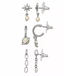 Simply Vera Vera Wang Silver Tone Galaxy Drop Earring Set