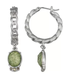 Simply Vera Vera Wang Silver-Tone 20 MM Drop Hoop Earrings