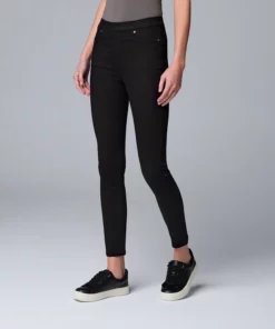 Women's Simply Vera Vera Wang Mid-Rise Shaping Denim Ankle Leggings -Simply Vera Vera Wang Shop 5900852 Black