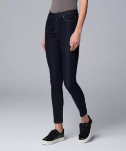Women's Simply Vera Vera Wang Mid-Rise Shaping Denim Ankle Leggings -Simply Vera Vera Wang Shop 5900852 Dark Wash