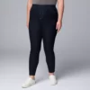 Plus Size Simply Vera Vera Wang Mid-Rise Shaping Denim Leggings -Simply Vera Vera Wang Shop 5900853 Dark Wash