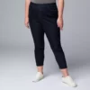 Plus Size Simply Vera Vera Wang Mid-Rise Shaping Capri Length Denim Leggings -Simply Vera Vera Wang Shop 5901162 Dark Wash