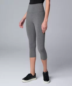 Women's Simply Vera Vera Wang High Rise Cotton Shaping Capri Leggings