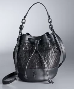 Simply Vera Vera Wang Straw Bucket Bag -Simply Vera Vera Wang Shop 5918239 Black Straw
