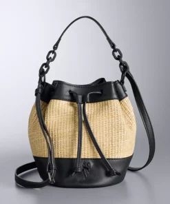 Simply Vera Vera Wang Straw Bucket Bag