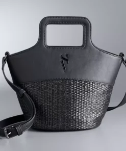 Simply Vera Vera Wang Top Handle Straw Crossbody Bag -Simply Vera Vera Wang Shop 5918255 Black Straw