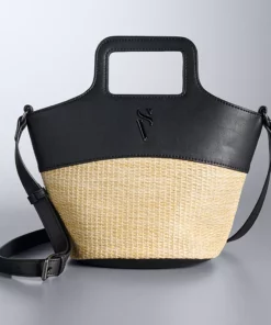 Simply Vera Vera Wang Top Handle Straw Crossbody Bag