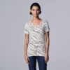 Petite Simply Vera Vera Wang Printed Short Sleeve Tee