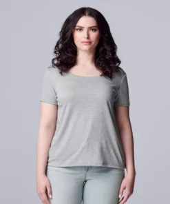 Women's Simply Vera Vera Wang Relaxed Fit Textured Tee -Simply Vera Vera Wang Shop 6046893 ALT2