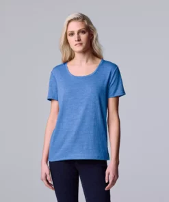Women's Simply Vera Vera Wang Relaxed Fit Textured Tee -Simply Vera Vera Wang Shop 6046893 Beatrix Blue