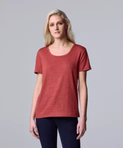 Women's Simply Vera Vera Wang Relaxed Fit Textured Tee -Simply Vera Vera Wang Shop 6046893 Mauve Elegance