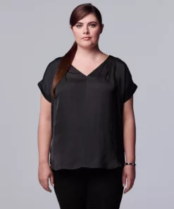 Plus Size Simply Vera Vera Wang Dolman Popover Top -Simply Vera Vera Wang Shop 6047268 Black