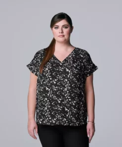 Plus Size Simply Vera Vera Wang Dolman Popover Top -Simply Vera Vera Wang Shop 6047268 Garden Foliage D