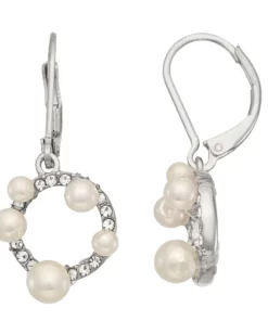 Simply Vera Vera Wang Silver Tone Simulated Pearl Leverback Drop Earrings