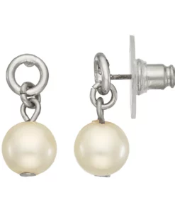 Simply Vera Vera Wang Silver Tone Post Simulated Pearl Drop Earrings