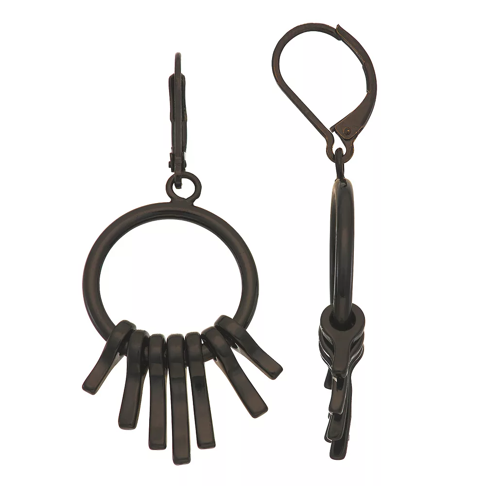 Simply Vera Vera Wang Jet Tone Open Earrings 3 Simply Vera Vera Wang Jet Tone Open Earrings