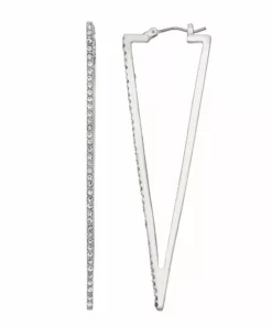 Simply Vera Vera Wang Silver Tone Triangle Click-It Earrings
