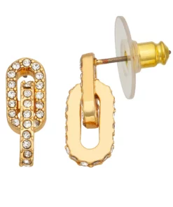 Simply Vera Vera Wang Gold Tone Paver Link Drop Post Earrings