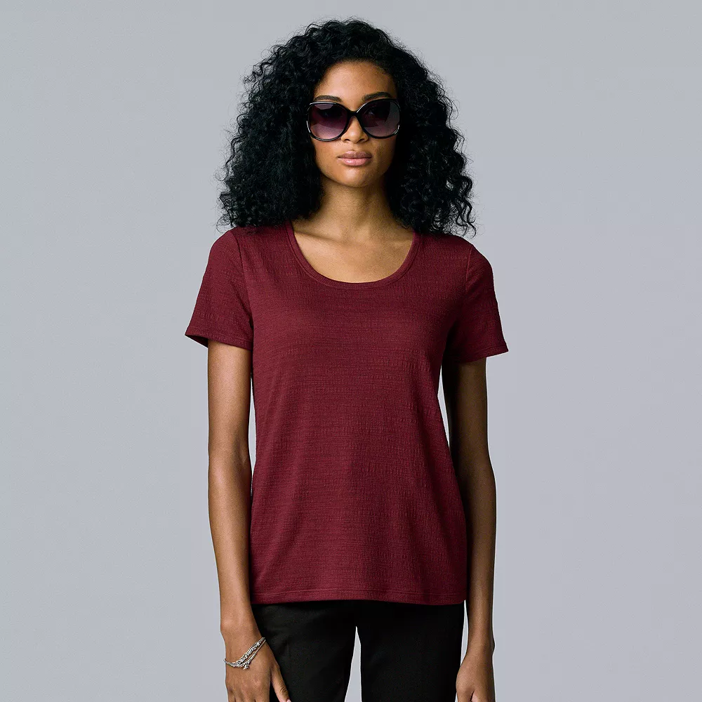 Women's Simply Vera Vera Wang Relaxed Fit Textured Tee 3 Women's Simply Vera Vera Wang Relaxed Fit Textured Tee
