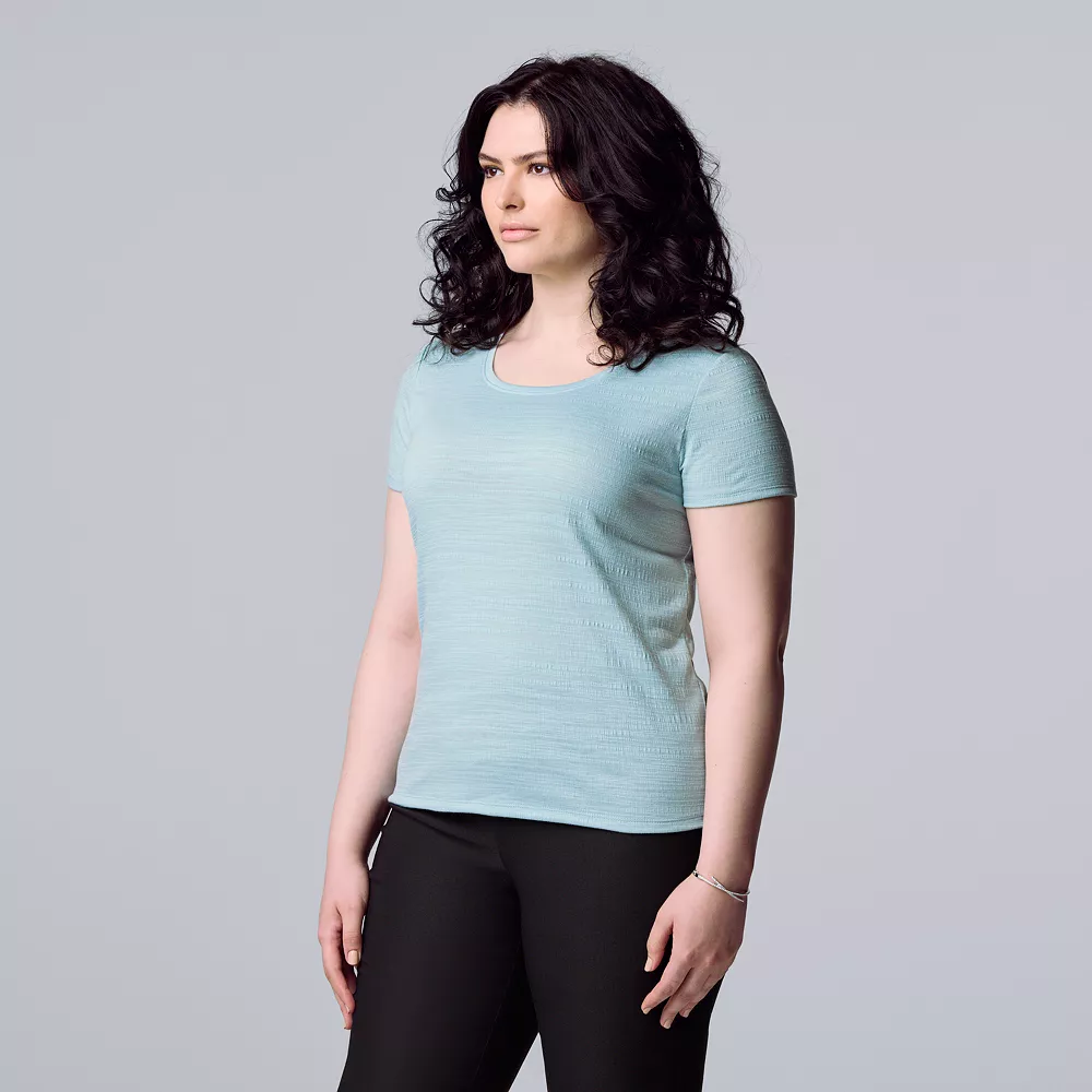 Women's Simply Vera Vera Wang Relaxed Fit Textured Tee 4 Women's Simply Vera Vera Wang Relaxed Fit Textured Tee - Image 2