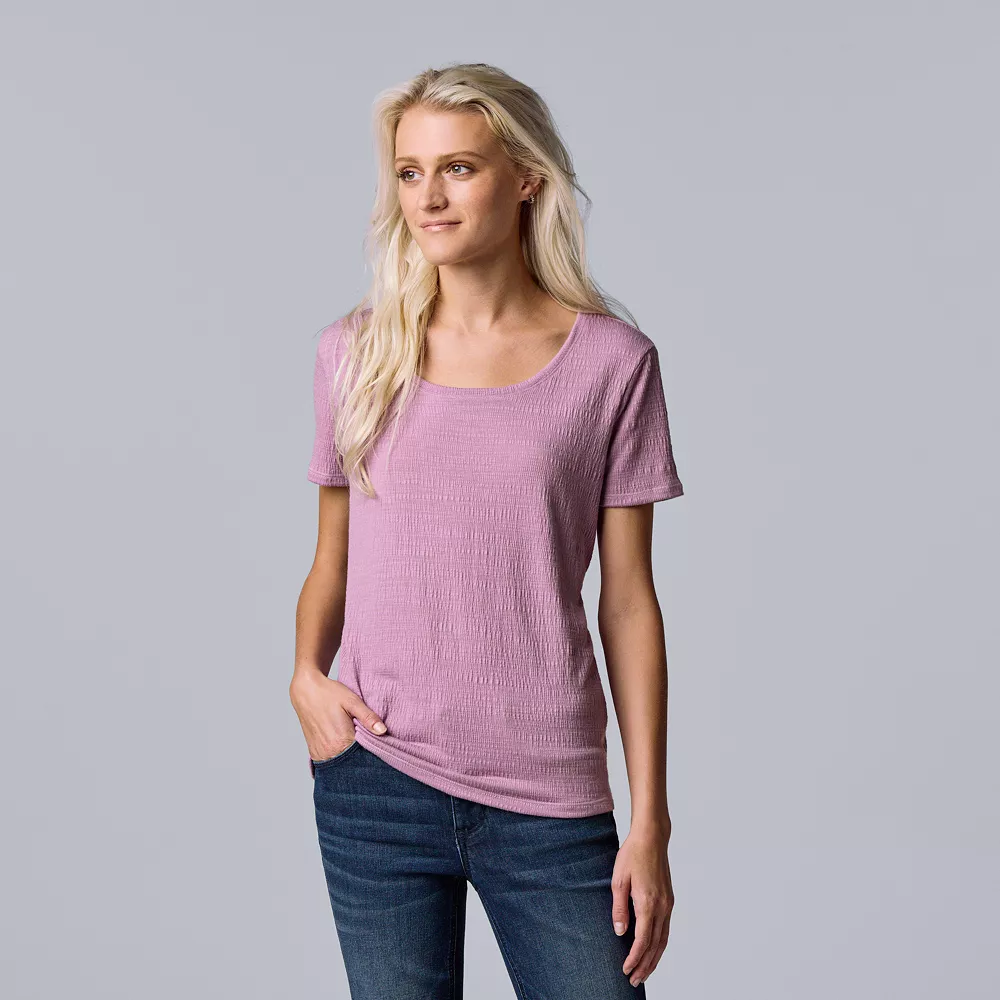 Women's Simply Vera Vera Wang Relaxed Fit Textured Tee 9 Women's Simply Vera Vera Wang Relaxed Fit Textured Tee - Image 7