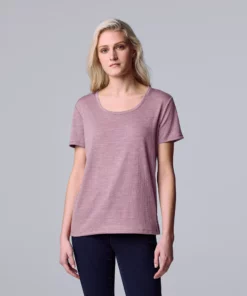 Women's Simply Vera Vera Wang Relaxed Fit Textured Tee 20 Women's Simply Vera Vera Wang Relaxed Fit Textured Tee -Simply Vera Vera Wang Shop 6171579 Lilac Bush
