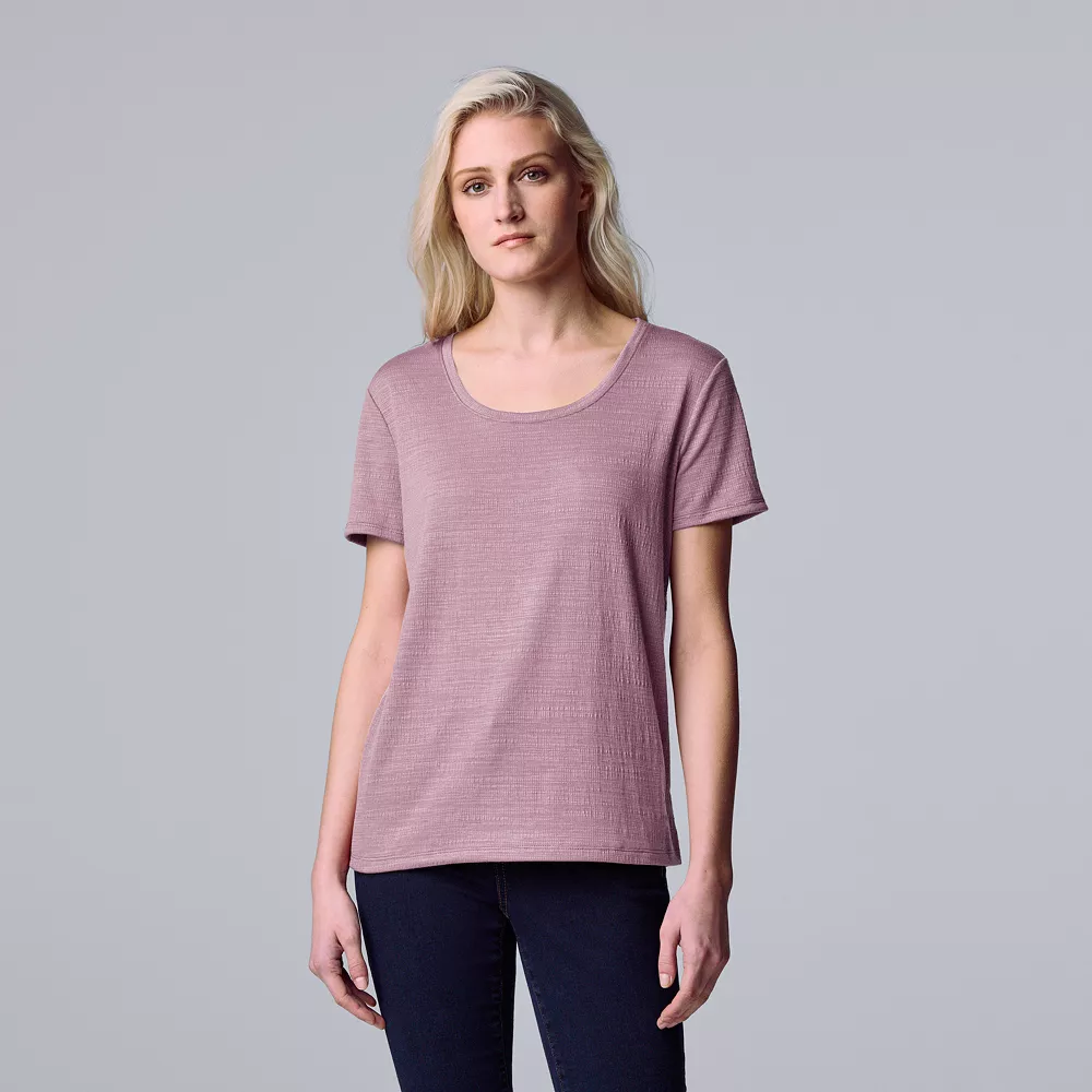 Women's Simply Vera Vera Wang Relaxed Fit Textured Tee 11 Women's Simply Vera Vera Wang Relaxed Fit Textured Tee - Image 9