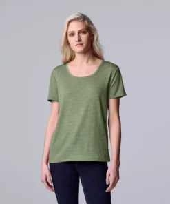 Women's Simply Vera Vera Wang Relaxed Fit Textured Tee 15 Women's Simply Vera Vera Wang Relaxed Fit Textured Tee -Simply Vera Vera Wang Shop 6171579 Olive Meadow