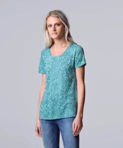 Women's Simply Vera Vera Wang Print Relaxed Fit Tee -Simply Vera Vera Wang Shop 6171592 Pebble Leo A